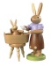 Easter bunny, female, with little child have a bath