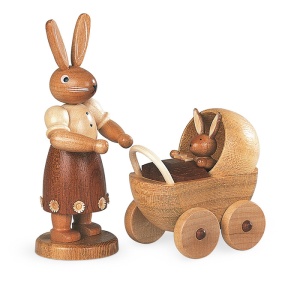 Easter bunny, female, with buggy